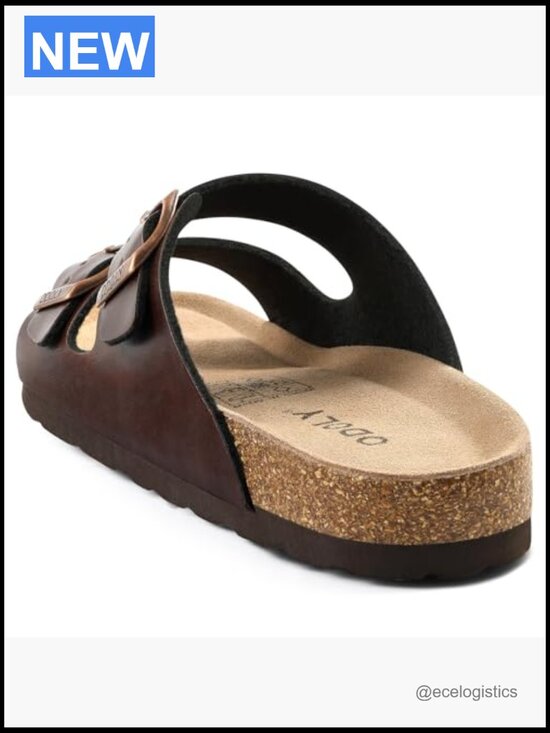 Men\'s Cork Footbed Slide Sandal Arch Support Adjustable Buckle Outdoor main image 5